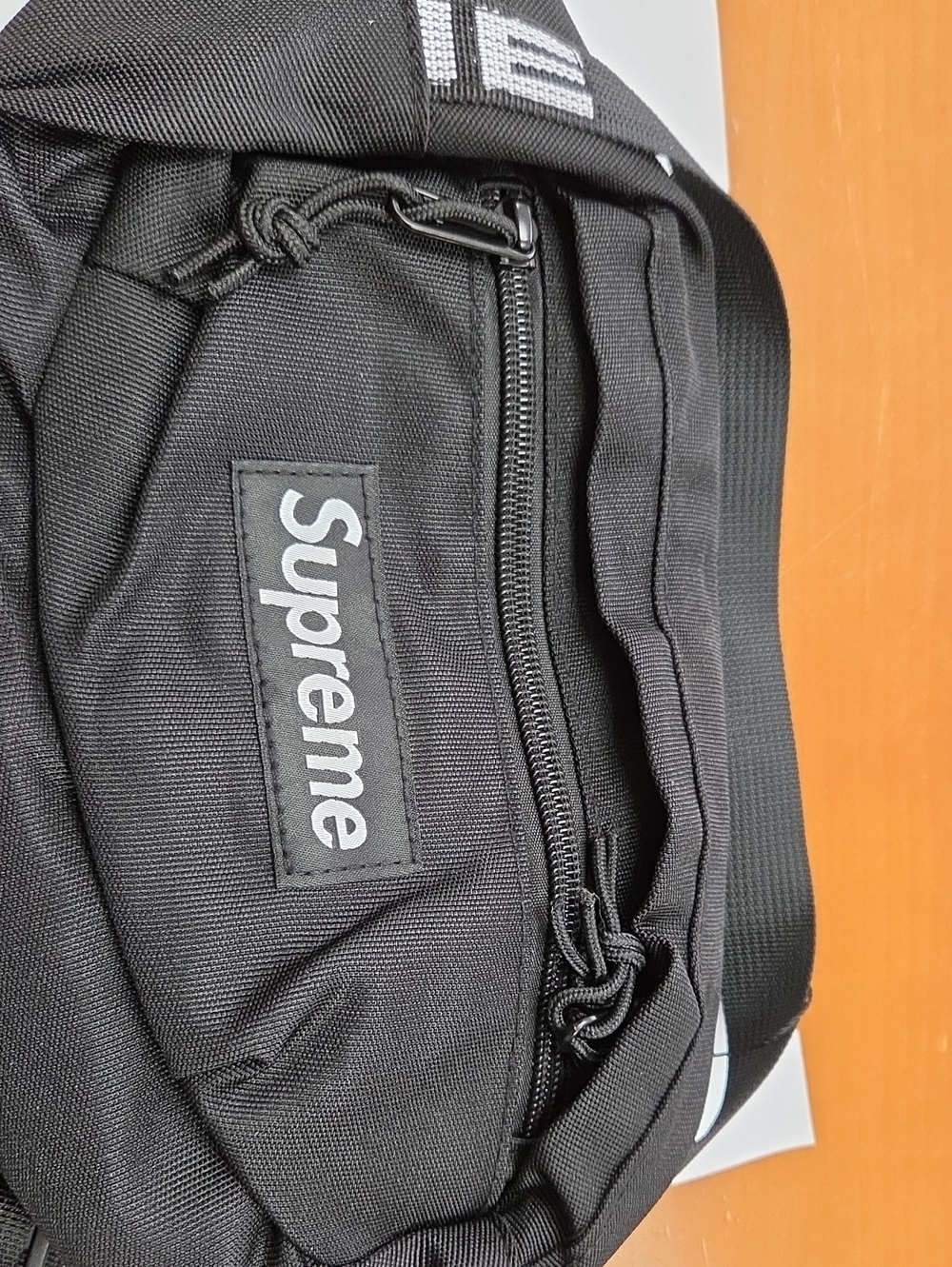 Supreme Black Waist Bag with Logo Patch